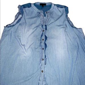 Lane Bryant Sleeveless Button Down Shirt